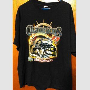 Tampa Bay Buccaneers VTG 2002 Super Bowl 37 Champions Black T-Shirt XL 00015